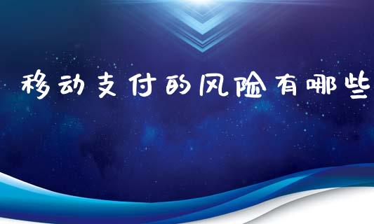 移动支付的风险有哪些_https://wap.lcjysmgs.com_债券基金_第1张