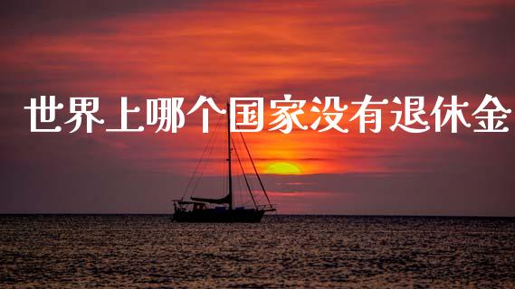 世界上哪个国家没有退休金_https://wap.lcjysmgs.com_原油期货_第1张