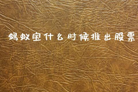 蚂蚁宝什么时候推出股票_https://wap.lcjysmgs.com_原油期货_第1张