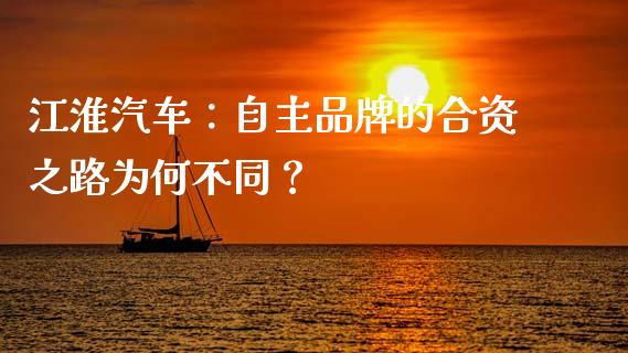 江淮汽车：自主品牌的合资之路为何不同？_https://wap.lcjysmgs.com_原油期货_第1张
