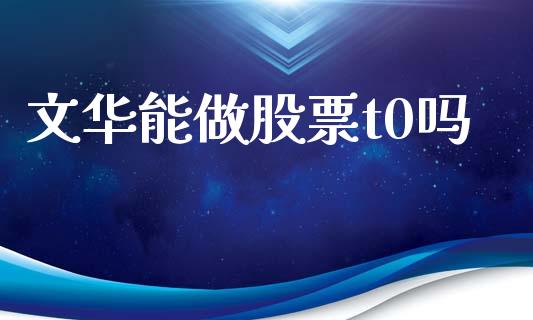 文华能做股票t0吗_https://wap.lcjysmgs.com_金融交易_第1张