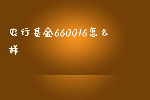 农行基金660016怎么样_https://wap.lcjysmgs.com_金融交易_第1张