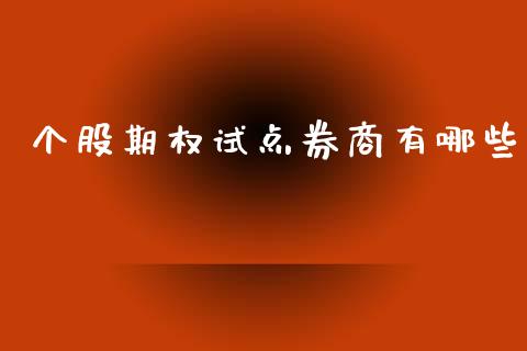 个股期权试点券商有哪些_https://wap.lcjysmgs.com_债券基金_第1张