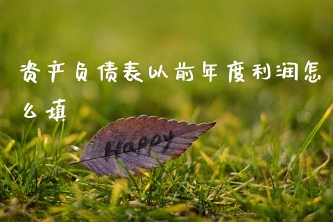资产负债表以前年度利润怎么填_https://wap.lcjysmgs.com_金融交易_第1张