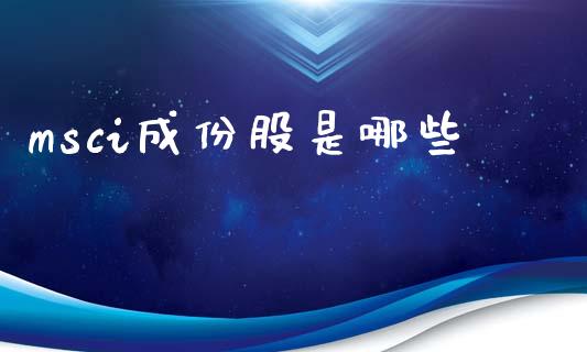 msci成份股是哪些_https://wap.lcjysmgs.com_元宇宙_第1张