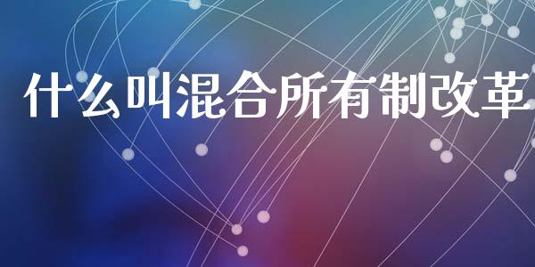 什么叫混合所有制改革_https://wap.lcjysmgs.com_元宇宙_第1张