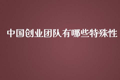 中国创业团队有哪些特殊性_https://wap.lcjysmgs.com_金融交易_第1张