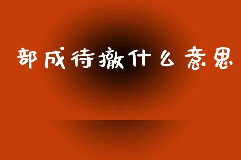 部成待撤什么意思_https://wap.lcjysmgs.com_金融交易_第1张