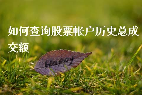如何查询股票帐户历史总成交额_https://wap.lcjysmgs.com_金融交易_第1张