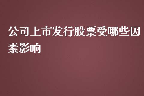 公司上市发行股票受哪些因素影响_https://wap.lcjysmgs.com_债券基金_第1张