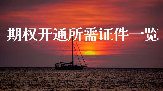 期权开通所需证件一览_https://wap.lcjysmgs.com_金融交易_第1张