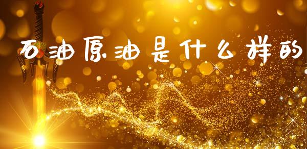 石油原油是什么样的_https://wap.lcjysmgs.com_金融交易_第1张