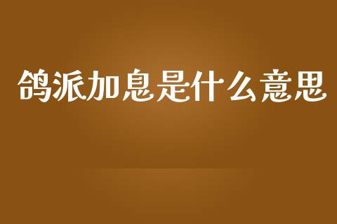 鸽派加息是什么意思_https://wap.lcjysmgs.com_原油期货_第1张