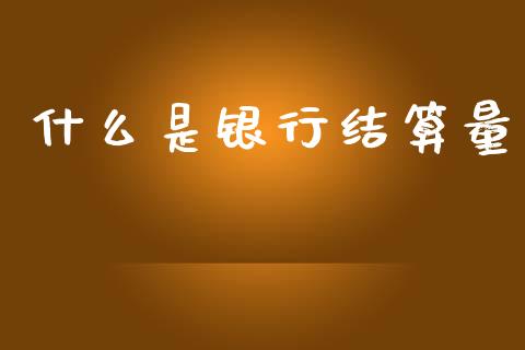 什么是银行结算量_https://wap.lcjysmgs.com_债券基金_第1张