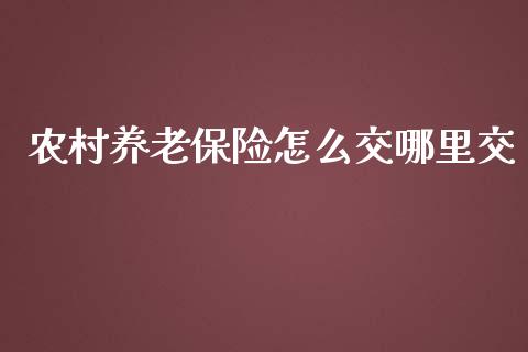 农村养老保险怎么交哪里交_https://wap.lcjysmgs.com_原油期货_第1张